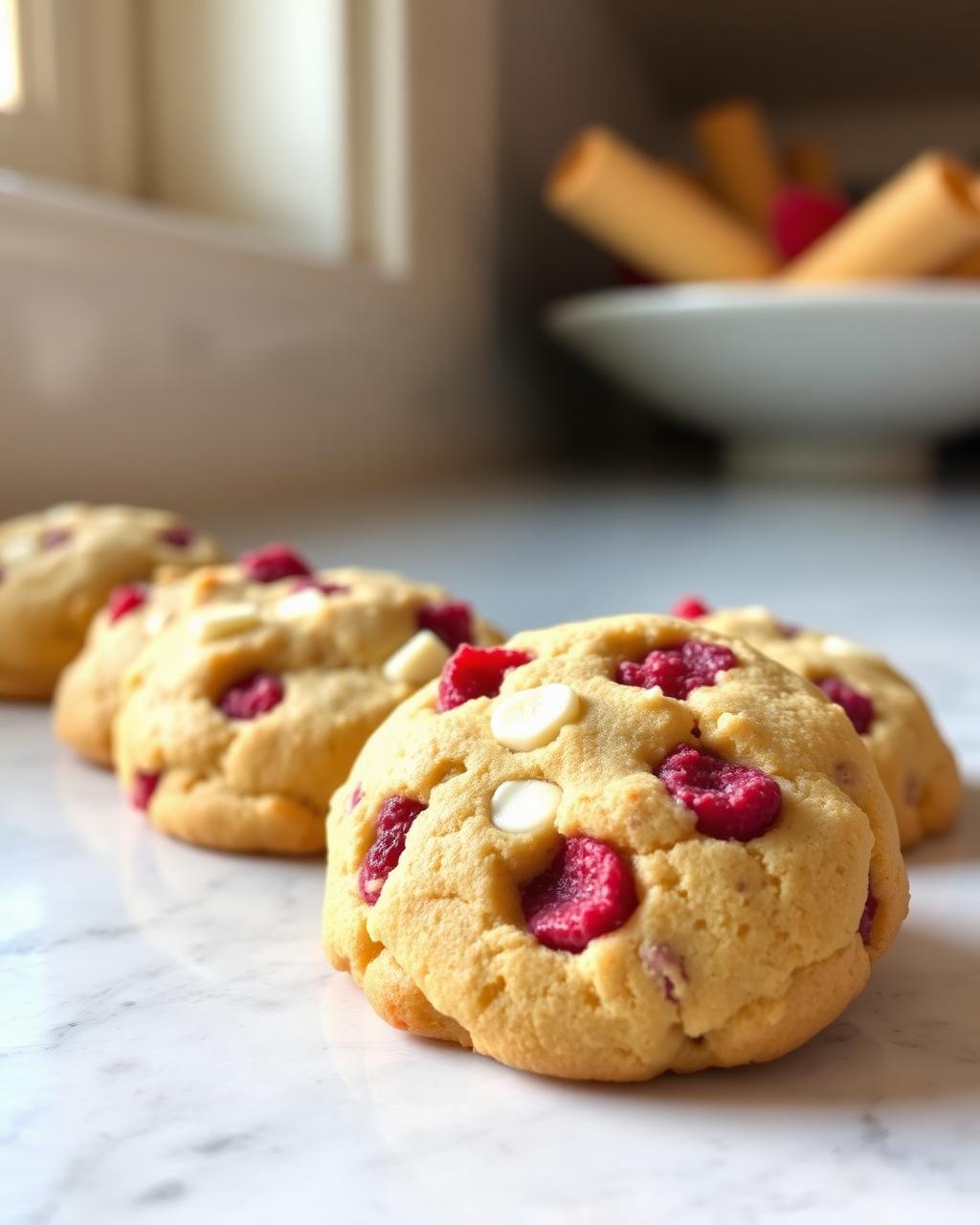 Raspberry White Chocolate Macadamia Cookies