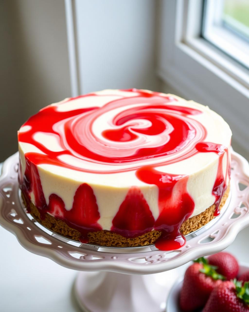 Strawberry Swirl cheesecake